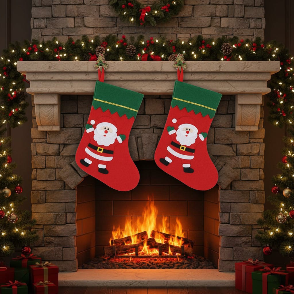 DEKORLY Christmas Stockings (2-Pack) – Classic Holiday Socks for Tree Hanging, Candy Gifts & Home Décor