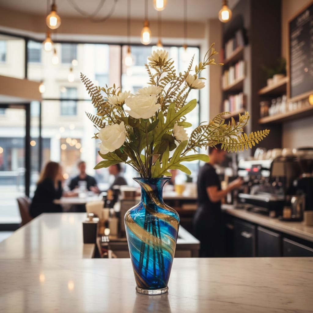 Dekorly White Artificial Rose Bouquet | Real-Looking Rose Flowers, Mini Daisy Flower & Wild Grass Table Décor for Home, Living Room, Office & Vase Decoration