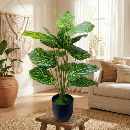 Dekorly Plastic Fake Plants Artificial Floor Plants Large Tropical Palm Tree for Home Decor (Dumb Cane)