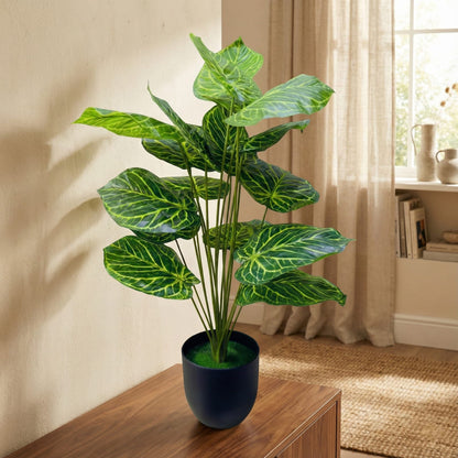 Dekorly Plastic Fake Plants Artificial Floor Plants Large Tropical Palm Tree for Home Decor (Dumb Cane)