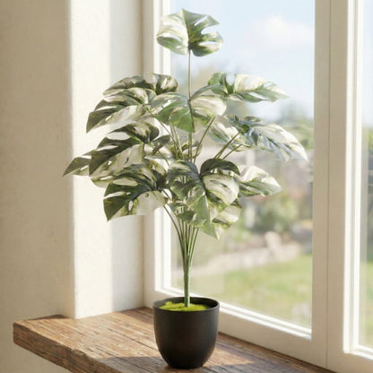 Dekorly 26″ Artificial Variegated Monstera Plant – Indoor Outdoor, Home & Office  Décor