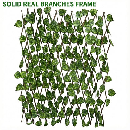 Dekorly Artificial Ivy Leaf Trellis Fence, 10ft x 4ft Expandable Grass Fence, UV Protected Faux Greenery for Outdoor & Indoor Use