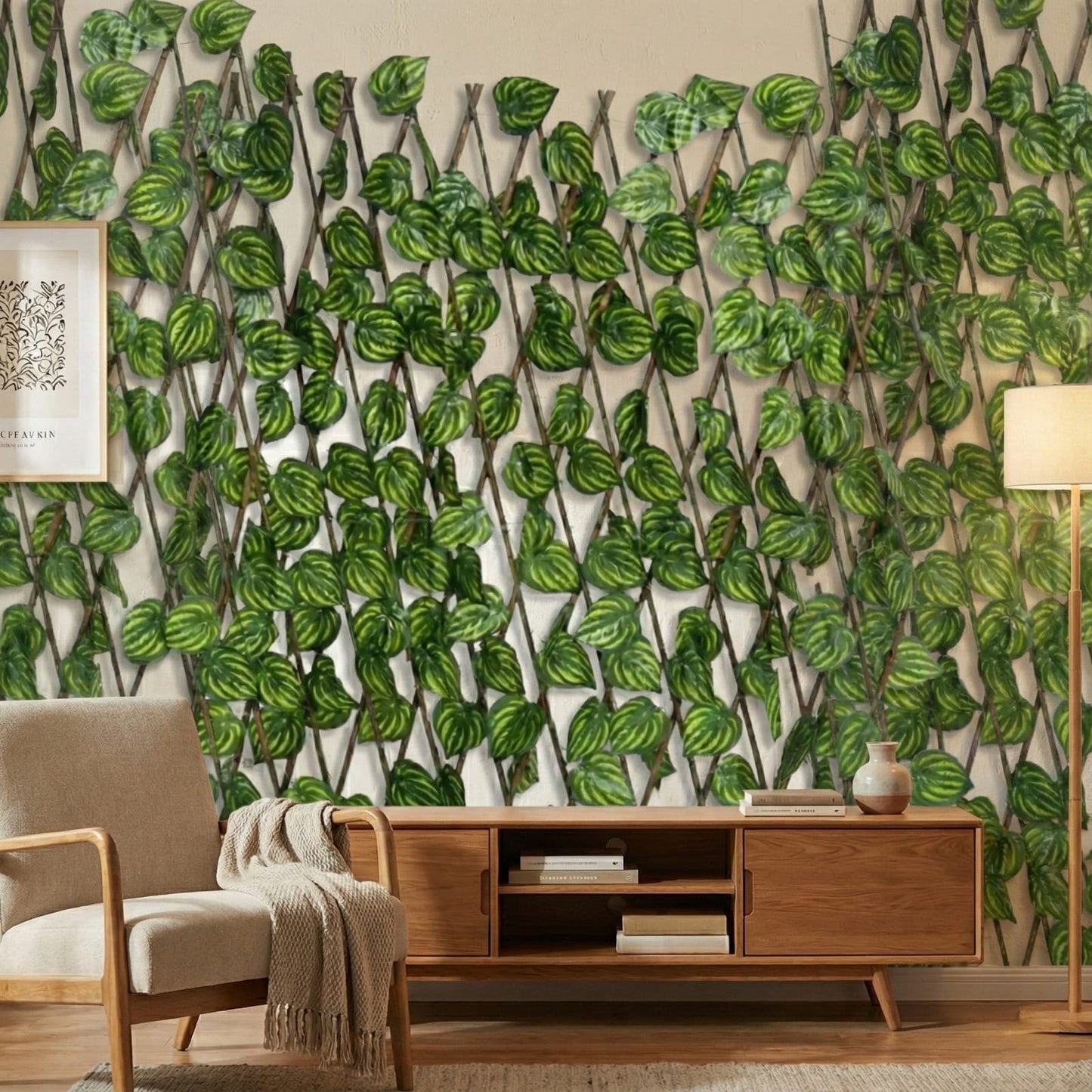 Dekorly Artificial Ivy Leaf Trellis Fence, 10ft x 4ft Expandable Grass Fence, UV Protected Faux Greenery for Outdoor & Indoor Use