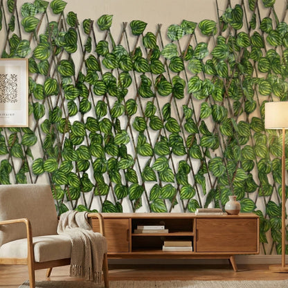 Dekorly Artificial Ivy Leaf Trellis Fence, 10ft x 4ft Expandable Grass Fence, UV Protected Faux Greenery for Outdoor & Indoor Use