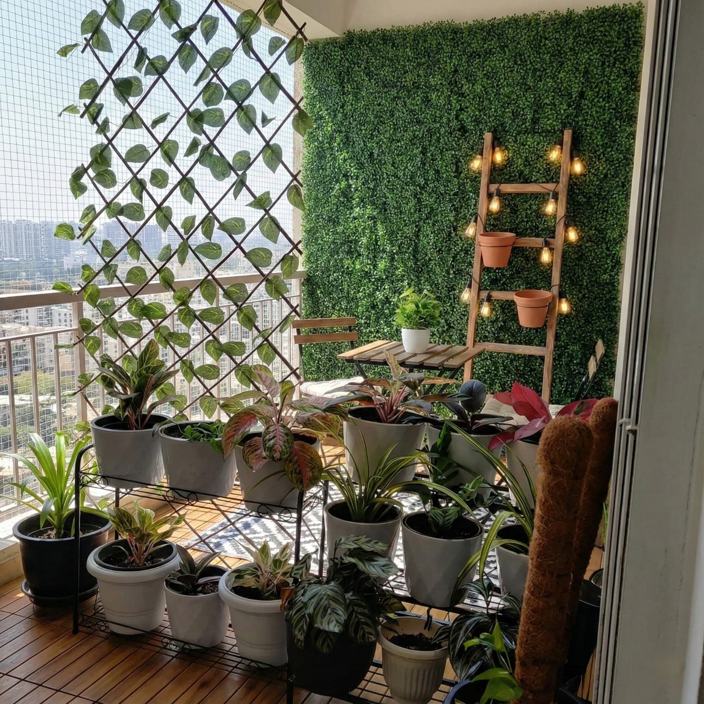 Dekorly Artificial Ivy Leaf Trellis Fence, 10ft x 4ft Expandable Grass Fence, UV Protected Faux Greenery for Outdoor & Indoor Use