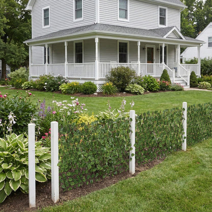 Dekorly Artificial Ivy Leaf Trellis Fence, 10ft x 4ft Expandable Grass Fence, UV Protected Faux Greenery for Outdoor & Indoor Use