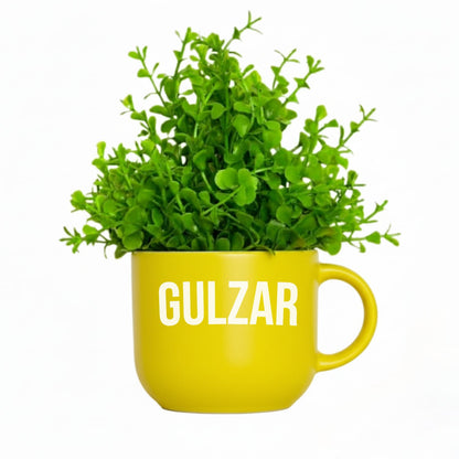 Dekorly Colorful Wall-Mounted Mug Planters with Faux Greenery(20 CM)- Wall Decorative Pots for Vibrant Home & Office Decor| Pack of 3