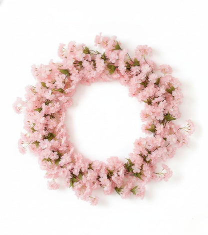 Dekorly 7.50ft Artificial Blossoms Flower Garland – Silk Floral Vine with Green Leaves for Home, Party & Wedding Decor(Pack of 2)