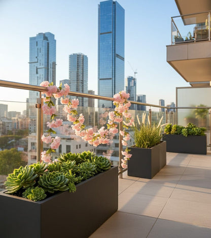 Dekorly 7.50ft Artificial Blossoms Flower Garland – Silk Floral Vine with Green Leaves for Home, Party & Wedding Decor(Pack of 2)