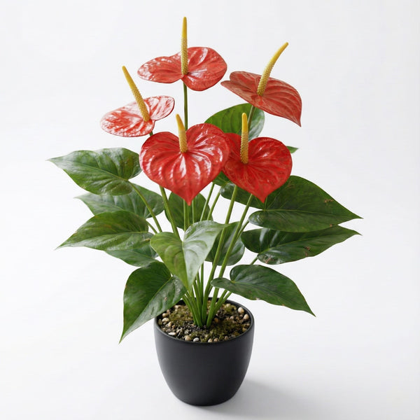 Dekorly Fake Plants Artificial Floor Plants Large Tropical Palm Tree Tall Monstera in Pot for Indoor Outdoor Home. (Anthurium Plant)