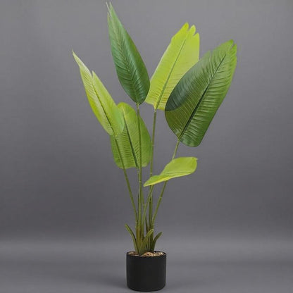 Dekorly 1 Pc 3'5 ft Artificial Banana Leaf Plant with Pot for Home Decor| Balcony | Garden| Bedroom| Living Room| Wedding Decoration (6 Leaves)