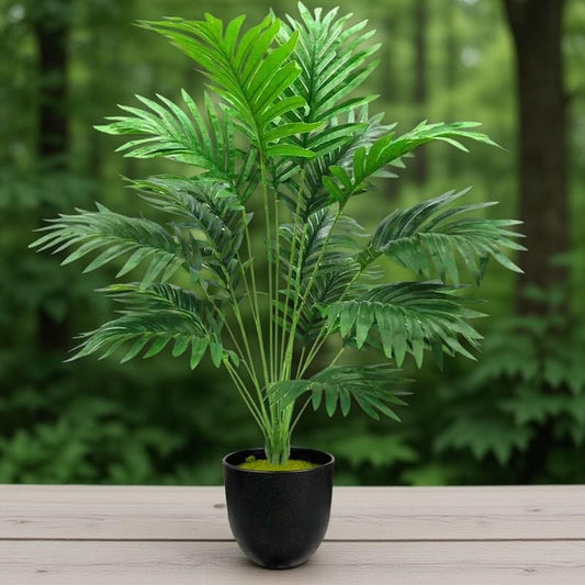 Dekorly Plastic Fake Plants Artificial Floor Plants Large Tropical Palm Tree Tall Monstera Plant in Pot Faux Plants for Indoor Outdoor Home (Areca | Black Pot)