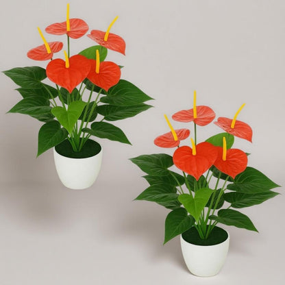 Dekorly Fake Plants Artificial Floor Plants Large Tropical Palm Tree Tall Monstera in Pot for Indoor Outdoor Home. (Anthurium Plant)