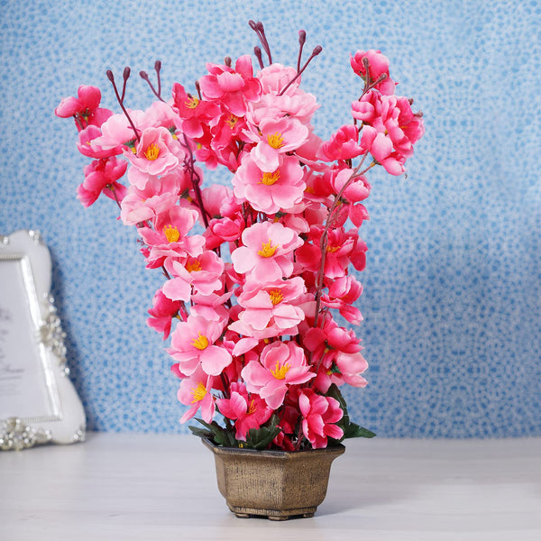 Dekorly Faux Mini Flowers Indoor, Plastic Flowers, Small Fake Flowers Pink Blassoms
