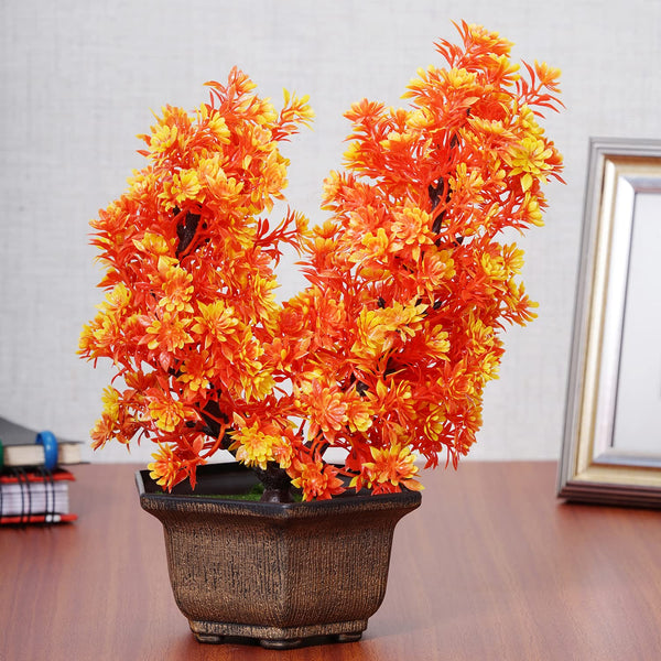Dekorly Artificial Plants for Outdoor Decor, Plastic Plants for Home Office Orange
